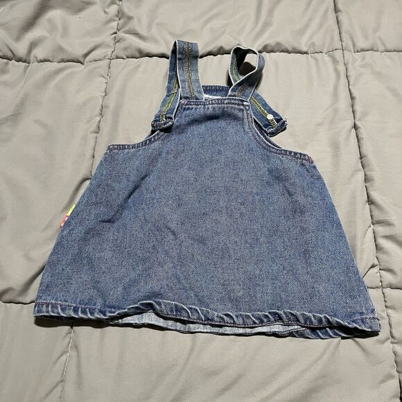 Vintage Mickey & Co Minnie Mouse Denim Jean Jumper Dress Overalls Size 18-24M - Picture 5 of 9